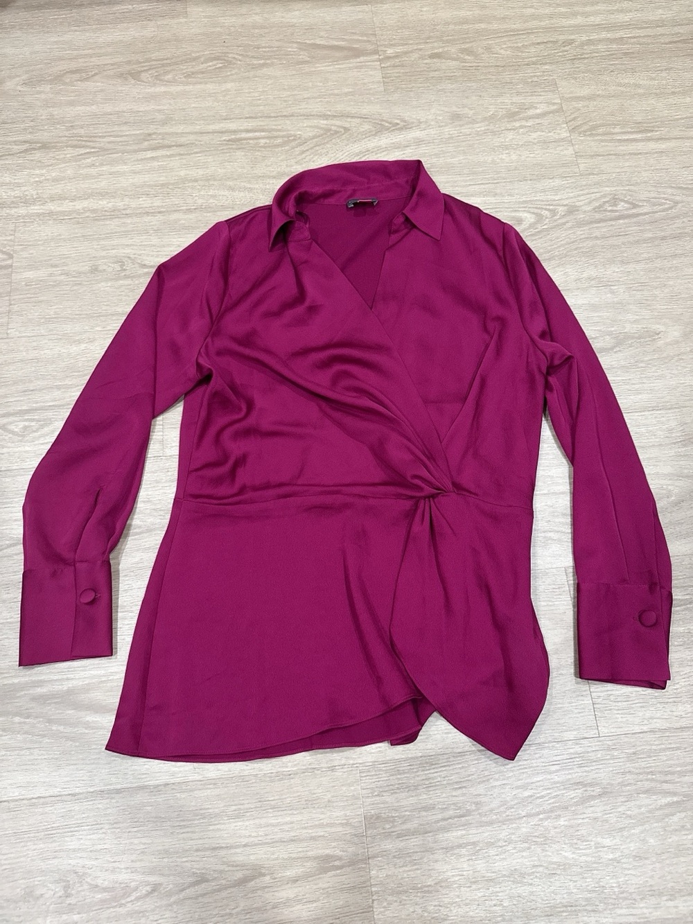 Vince Camuto Women's Magenta Wrap Blouse